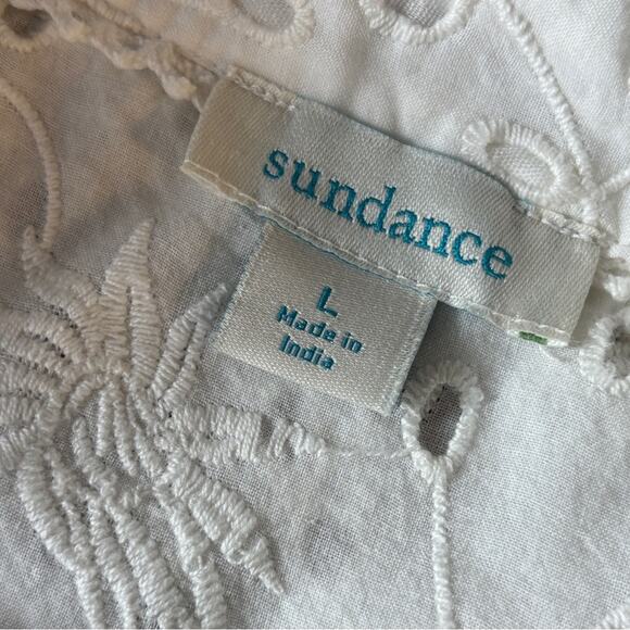 NWOT Sundance Eyelet Lace Embroidered Button Down Blouse with Tank Size L - Picture 6 of 8